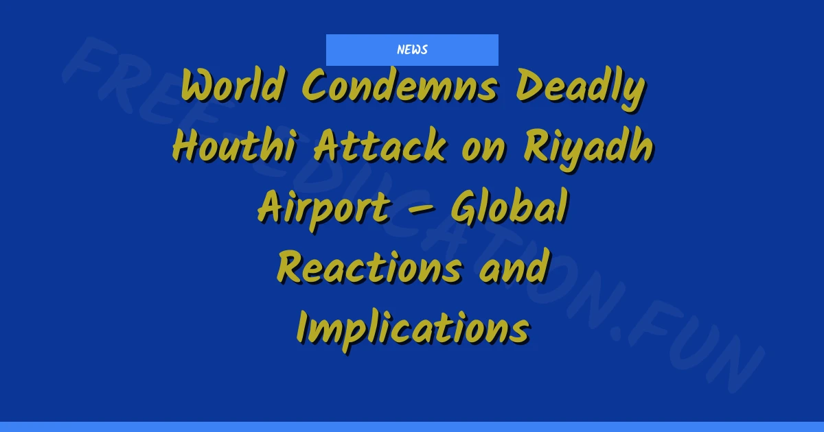 World Condemns Deadly Houthi Attack on Riyadh Airport – Global Reactions and Implications